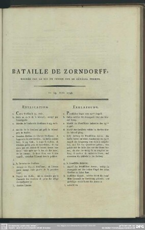 Bataille De Zorndorff, Gagnée Par Le Roi De Prusse Sur Le Général Fermor. Le 25. Août 1758