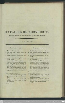 Bataille De Zorndorff, Gagnée Par Le Roi De Prusse Sur Le Général Fermor. Le 25. Août 1758