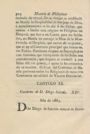 Capitulo XX. Govierno de D. Diego Salcedo. XIV.