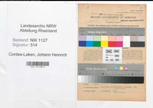 Entnazifizierung Johann Heinrich Cordes-Laken , geb. 01.03.1880 (Holzhaendler)