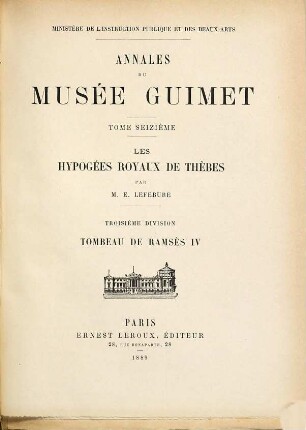 Les hypogées royaux de Thèbes, 3. Tombeau de Ramsès IV