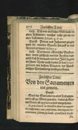 Zwölffter Titul/ Von den Sacramenten ins gemein.