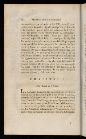274-280, Chapitre X. Des Pères de l'Eglise. - Chapitre XI. Des Sacremens.