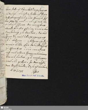 Nr. 21a: Iffland an Ludwig Tieck. Berlin, 30.07.1798.