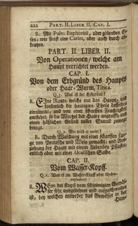 LIber II. Von Operationen/ welche am Haupt verrichtet werden.