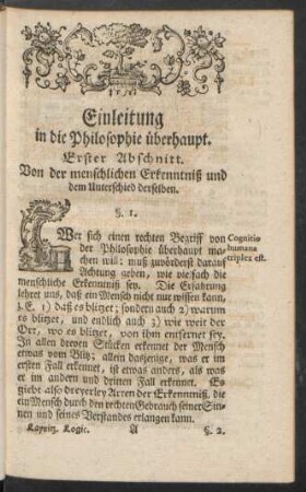 Einleitung in die Philosophie überhaupt