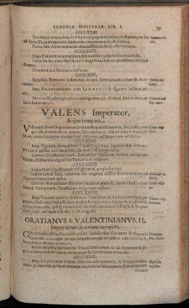 Valens Imperator, & eius tempora.