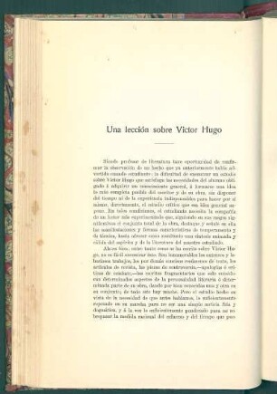 Una lección sobre Víctor Hugo