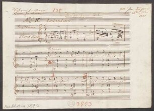Verschwiegene Liebe, V, pf, HenK deest, A-Dur - BSB Mus.Schott.Ha 3257-2 : [heading at left:] Text vom Freiherrn // F: von Zurhein // Nro IV // [at center:] [with red chalk: 135] // Verschwiegene Liebe // [at right:] par Jos: Küffner // den 26|t|en Juni // 1831