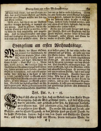 Evangelium am ersten Weihnachtstage ... Text. Luc. 2, 1-15.