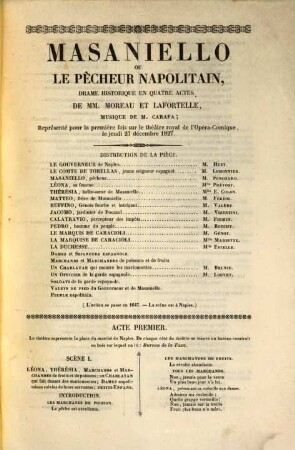Masaniello ou le pêcheur Napolitain : drame historique en quatre actes