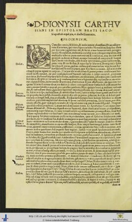 D. Dionysii In Epistolam Beati Iacobi Enarratio