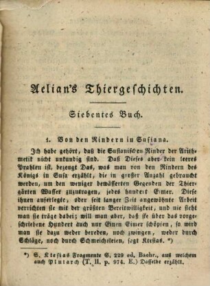 Werke, 6. Thiergeschichten, 3