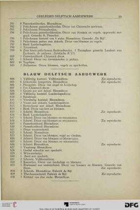 Blauw delftsch aardewerk (Nr. 804-836)