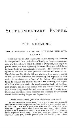 SUPPLEMENTARY PAPERS.