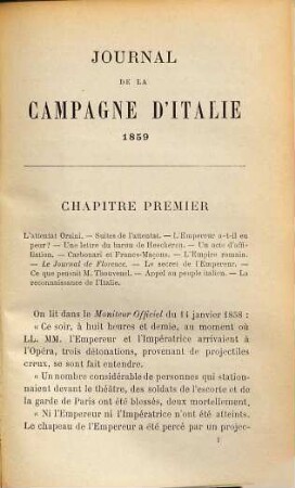 Journal de la campagne d'Italie - 1859 -