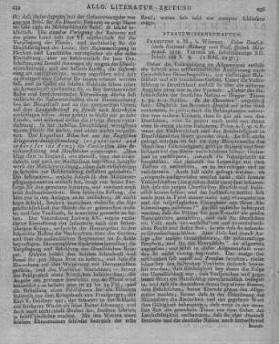 Hillebrand, J.: Über Deutschlands National-Bildung. Frankfurt am Main: Wilmans 1818
