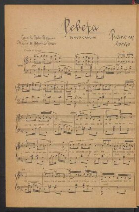 Pebeta : Tango canción - Piano y canto