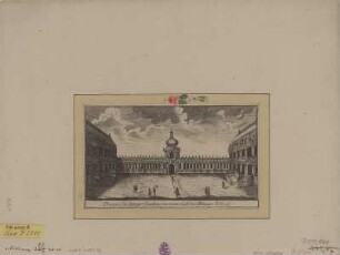 Innenansicht des Zwingerhofes in Dresden, Kupferstich, vor 1782 : Prospect, des Zwinger-Garthens von innen nach der Mittages Seite / [F. G. Schlitterlau sc.] - [Dresden] , [vor 1782]. - 1 Kunstbl. : Kupferst. ; 20 x 11 cm