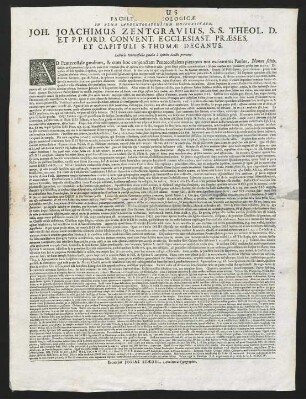 Decanus Facultatis Theologicae In Alma Argentoratensium Universitate...
