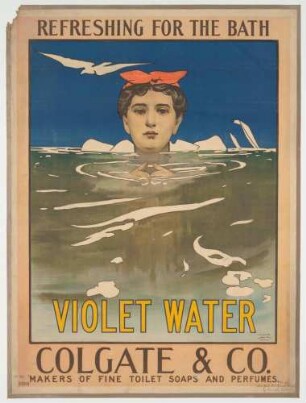 Plakat: Violet water - Refreshing for the bath, Colgate & Co.