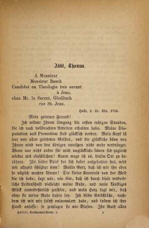 Dreihundert Briefe aus zwei Jahrhunderten, 1. Erster und zweiter Theil.