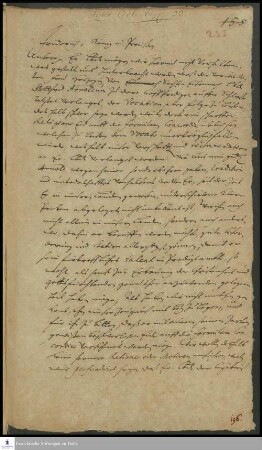 Brief von Friedrich I. König von Preußen an Johann Wilhelm von Sachsen-Eisenach.