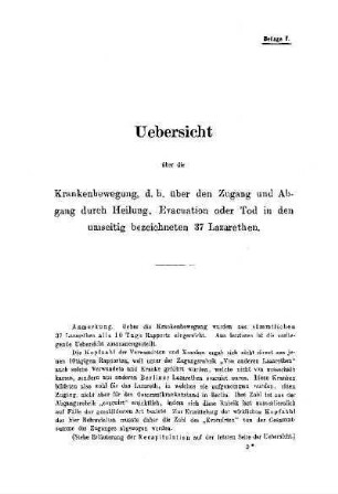 F. Uebersicht über die Kranken-Bewegung