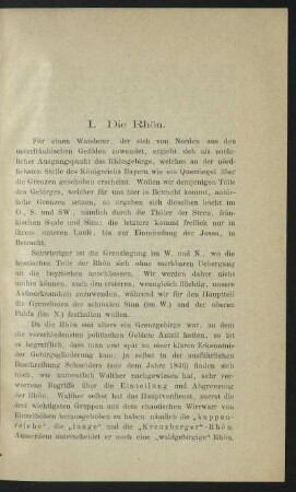 I. Die Rhön.