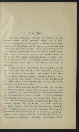 I. Die Rhön.