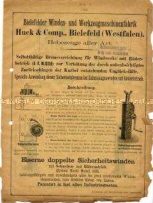 Selbsttätige Bremsvorrichtung für Windwerke mit Räderbetrieb zur Verhütung der durch unbeabsichtigtes Zurückschlagen der Kurbel entstehenden Unglücksfälle