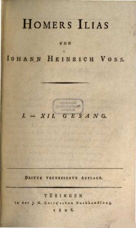 Ilias und Odyssee, 1 (1806)