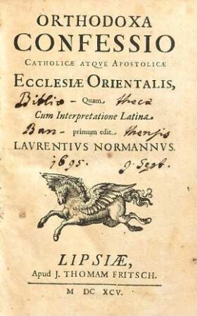 Orthodoxa Confessio Catholicae Atqve Apostolicae Ecclesiae Orientalis