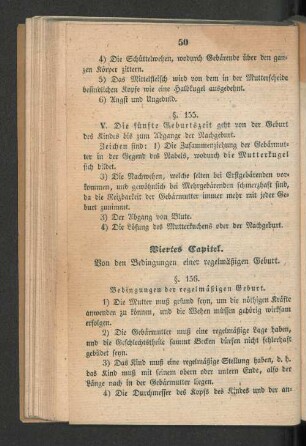 Viertes Capitel. Von den Bedingungen einer regelmäßigen Geburt.