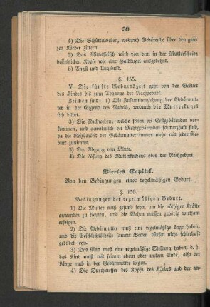 Viertes Capitel. Von den Bedingungen einer regelmäßigen Geburt.