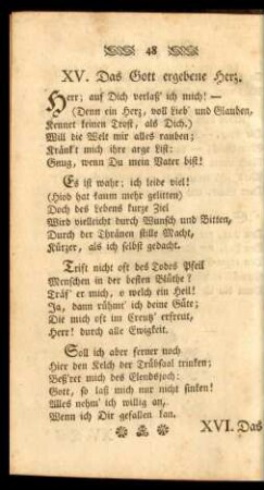 XV. Das Gott ergebene Herz