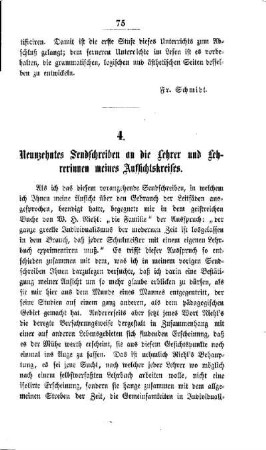 Neunzehntes Sendschreiben an die Lehrer und Lehrerinnen meines Aufsichtskreises