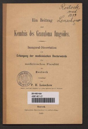 Ein Beitrag zur Kenntnis des Granuloma fungoides
