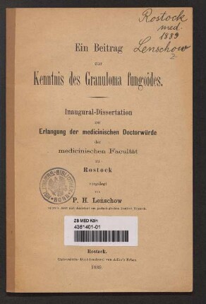 Ein Beitrag zur Kenntnis des Granuloma fungoides