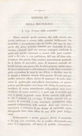 Sezione III. Della neutralita'