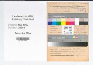 Entnazifizierung Otto Potschka, geb. 19.11.1901 (Bueroangest.)