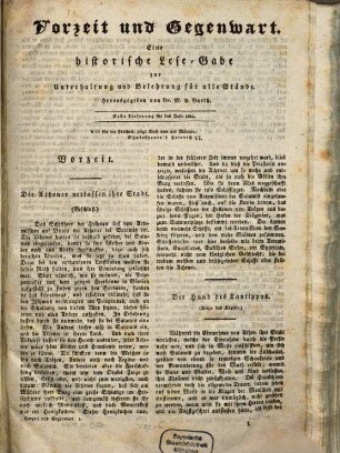 Vorzeit und Gegenwart : eine historische Lese-Gabe zur Unterhaltung und Belehrung für alle Stände, 3. 1833