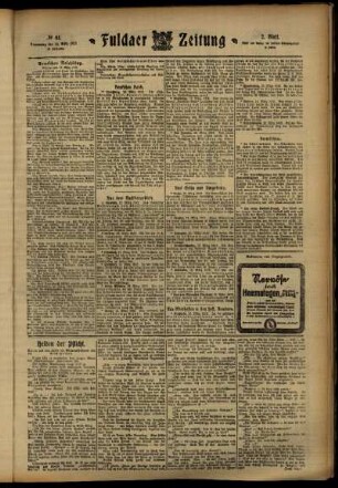 Zweite Ausgabe vom Donnerstag, den 14. März 1912.