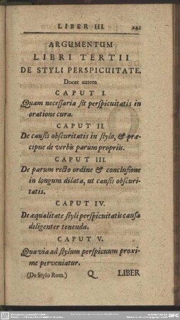 Liber III. De Perspicuitate Styli