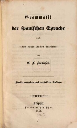 Grammatik der spanischen Sprache