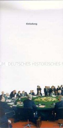Einladungskarte zu einer Podiumsdiskussion über die internationalen Aspekte der deutschen Einheit im Alliierten Museum Berlin