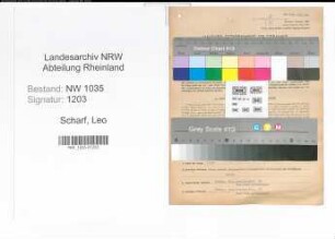 Entnazifizierung Leo Scharf , geb. 16.06.1890 (Bergassessor)