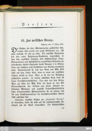 22. Zur persischen Grenze.