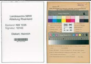 Entnazifizierung Heinrich Diekert , geb. 31.07.1900 (Rangiermeister)