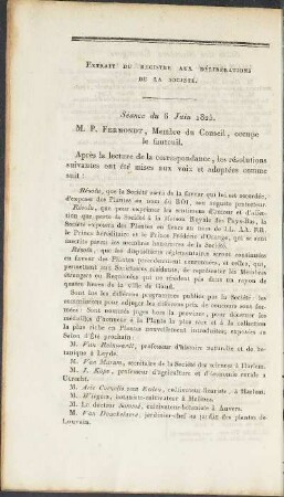 Extrait du registre aux délibérations de la société.
